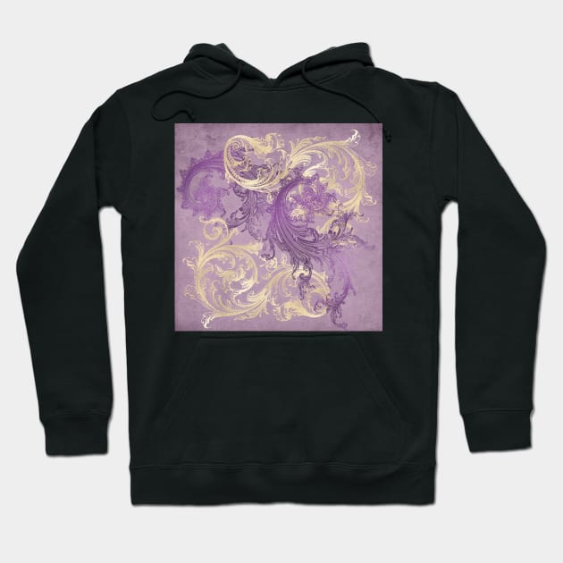 Gold Purple Filigree Hoodie by allthumbs